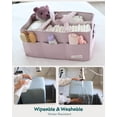 thumbnail image 5 of Lily Miles Baby Diaper Caddy Organizer, Wipeable Diaper Organizer Basket with 8 Pockets for Newborn Essentials, Baby Shower Gifts, Nursery Tote Bag for Changing Table or Car (Rosy Lilac, Large), 5 of 10