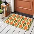 thumbnail image 5 of Orange Green Geometric Large Area Rugs for Bedroom Living Room, Soft Non Slip Carpet Bedside Rug, Abstract Moire Contemporary Rectangular Floor Cover Kitchen Accent Rug 2'x3' for Dining Room/Office, 5 of 9