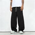 thumbnail image 6 of Men’s Baggy Sweatpants Fashion for All Season - with Elastic Drawstring Waist, Deep Pockets - Casual Loose Joggers Black S, 6 of 6