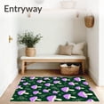 thumbnail image 3 of ODIKA 4'x6' Machine Washable Non-Slip Area Rug, Enchanted Fairy Garden Mushroom Circle with Dancing Fireflies High Traffic Rug with Pad, Purple, 574842, 3 of 8