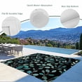 thumbnail image 3 of Teal Black Botanical Outdoor Rug 4x6 Ft - Reversible Patio Rug Outdoor Camping Rugs, Spring Eucalyptus Leaves Sprigs Washable Indoor Outdoor Area Rugs, Non-Slip Outdoor Carpet Runner for Deck/Porch, 3 of 8