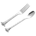 thumbnail image 4 of 2pcs Dessert Spoon and Fork Set Stainless Steel Mixing Spoon Cartoon Cake Forks for Home Restaurant (Silver), 4 of 8