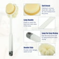 thumbnail image 3 of Unique Bargains Back Scrubber Double-sided Long Handle Bath Brush Handle Brush for Bath Shower 14.17"x3.54"x2.56" White, 3 of 7