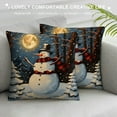 thumbnail image 3 of Creowell Snowman Pillow Covers Christmas Throw Pillows, Winter Scene Outdoor Pillowcase Cushion Case Decor for Home Sofa Couch Bed PC-020 Short Plush Pillow (Universal 1) Square White, 3 of 5