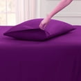 thumbnail image 4 of LUXURIOUS BEDDING Soft 1200 Series Long Staple 4 Piece Egyptian Cotton Bed Sheet Set ( Flat Sheet + Fitted 15'' + 2 Pillow Cases ) Double Brushed Breathable Sheets Plum Full XL, 4 of 4