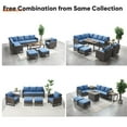 thumbnail image 5 of Gymojoy 2-Piece Outdoor Wicker Club Lounge Chairs,Patio Arm Chair Set in Brown/Blue, 5 of 9