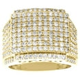 thumbnail image 2 of 10K Yellow Gold Round Diamond Square Statement Band 17mm Pave Pinky Ring 2.78 CT, 2 of 5