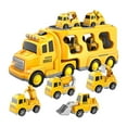 thumbnail image 2 of Camión de bomberos perfecl coche de juguete portador de energía de fricción camión de transporte vehículo de juguete con luces y sonidos para niños amarillo, 2 of 8