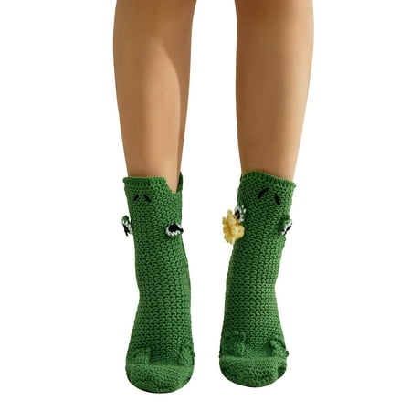

Pudcoco Women Winter Autumn Casual Socks Cartoon Animal Style Patchwork Non-Slip Floor Socks