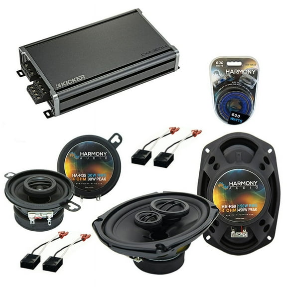 Fits Chevy Cavalier 1991-1994 OEM Speaker Upgrade Harmony R35 R69 & CXA360.4 Amp