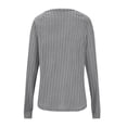 thumbnail image 6 of VEKDONE Womens Ribbed Knit Sweater Tops Raglan Long Sleeve Crewneck Pullover Tops with Thumb Hole Casual Loose Fit Comfy Blouse Gray XL, 6 of 7