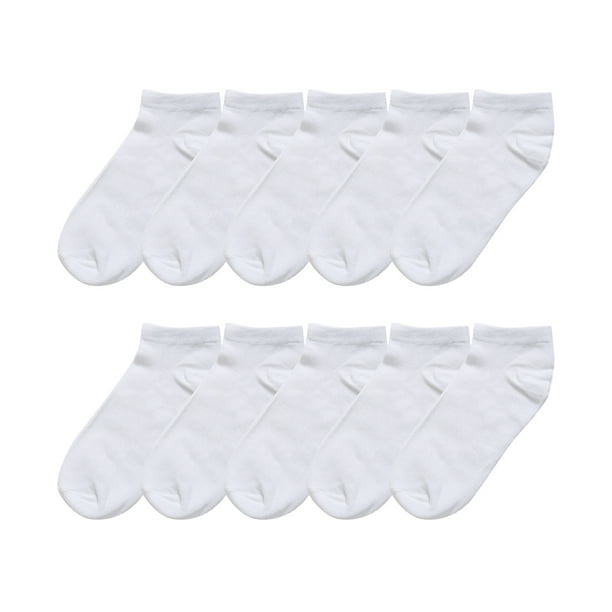 Calcetines tobilleros Allegra K 10 pares blanco Zapato de mujer 6-8/Age 10-13