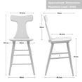 thumbnail image 5 of Duhome Bar Stools Set of 2 Wood Dining Room Chair for Kitchen, Farmhouse 24 Inch Barstools with Curved Slat Back, White, 5 of 8