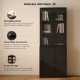 thumbnail image 4 of RichYa 71'' Tall Bookcase with Glass Doors, 3-Tier Display Bookshelf & 5-Tier Storage Cabinet for Home Office Living Room, 4 of 8