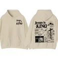thumbnail image 2 of Christian Hoodie – Jesus Is King Sweatshirt with Cross and Dove Graphic, Religious Bible Verse Pullover, Perfect Gift for Faithful, 2 of 5