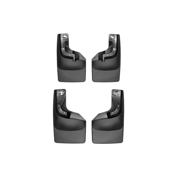 WeatherTech Custom No Drill Splash Guard MudFlaps compatible with 2026-2026 Ford Super Duty, Front & Rear Set - Black