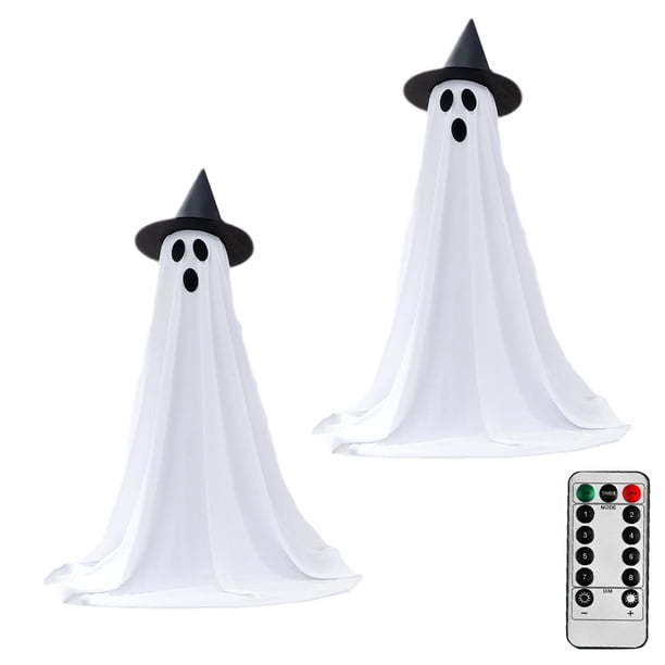 Fantasmas Espeluznantes para Interiores 1/2 Piezas Con Cadena Luces Funciona Pilas Y Sombrero
