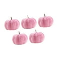 thumbnail image 3 of 5 Pieces Decorative Simulation Pumpkin Rustic Table Party Pink Velvet Flannel for Thanksgiving Kitchen Decor, 3 of 9