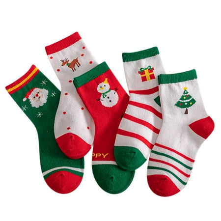 

Womens Socks Christmas 5 Pairs Of Children S Baby In Tube Cartoon Boys And Girls Cotton Socks for Women