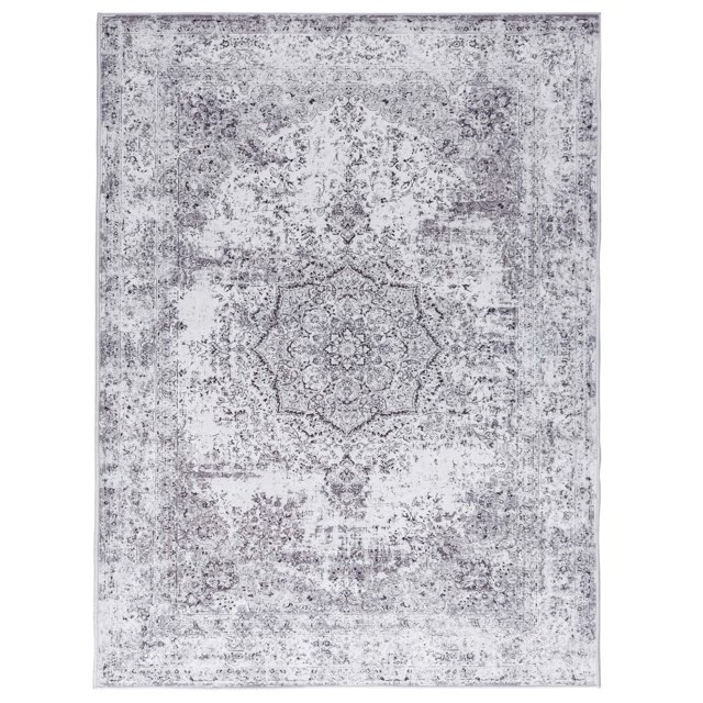 Rugking Area Rug 5x7 Gray Rug Vintage Rug Traditional Distressed Foldable Retro Kitchen Accent Rug Indoor Non Slip Carpet Bedroom Living Room Bathroom