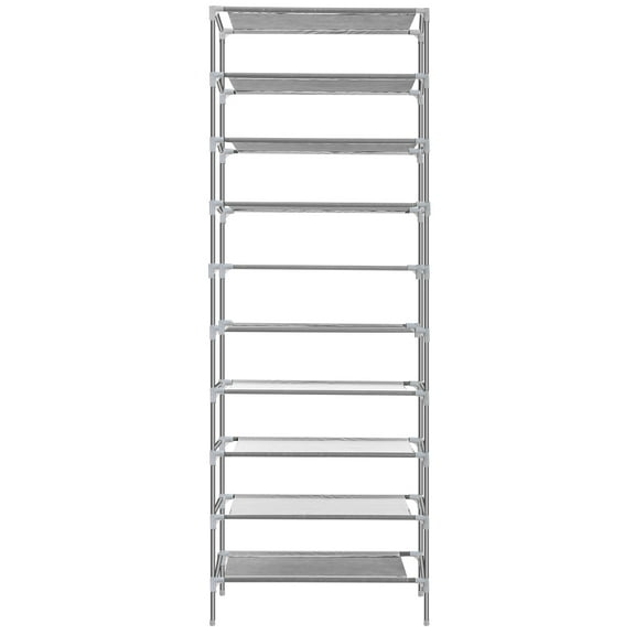 10 Tiers Shoes Rack Shelves 27 Pairs Shoes Storage Organizer Stand Non-Woven Fabric Detachable Shoes Tower Stackable Shoes Storage Rack for Entryway