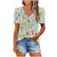 thumbnail image 2 of Puntoco Liquidación de blusas cortas para mujer, blusa holgada informal de manga corta a la moda para mujer, 2 of 5