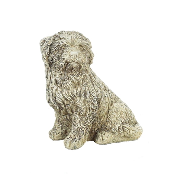 Solid Rock Stoneworks Benji The Dog Garden Statue- 15" Tall- Buff