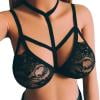 

RPVATI Women s Sexy Criss Cross Elastic Cage Bra Halter Lace Lingerie Bra Strappy Harness Bra