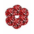 thumbnail image 6 of 13 Inch Round Placemats Set of 6, Red Geometric Non Slip Heat Insulation PP Table Mats, Modern Abstract Black White Striped Lines Washable Place Mats for Kitchen Dining Party Table Decor, 6 of 6