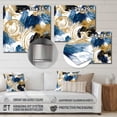 thumbnail image 4 of Designart "Dynamic Abstract Pattern with Blue & Golden Textures V III" Abstract Metal Art Living Room, 4 of 5