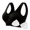 thumbnail image 6 of Plus Size Sports Bra S-6X for Women 3 Pack Wirefree Push-Up Bralettes Ladies Solid Brethable Hollow Out Support Yoga Workout Underwear Bra, 6 of 6