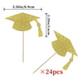 thumbnail image 3 of Glitter Graduation Cap Cupcake Toppers Gold & Black Grad Hat Cake Picks for 2026 Graduation Party Decorations 20/30/50 Pack, 3 of 7