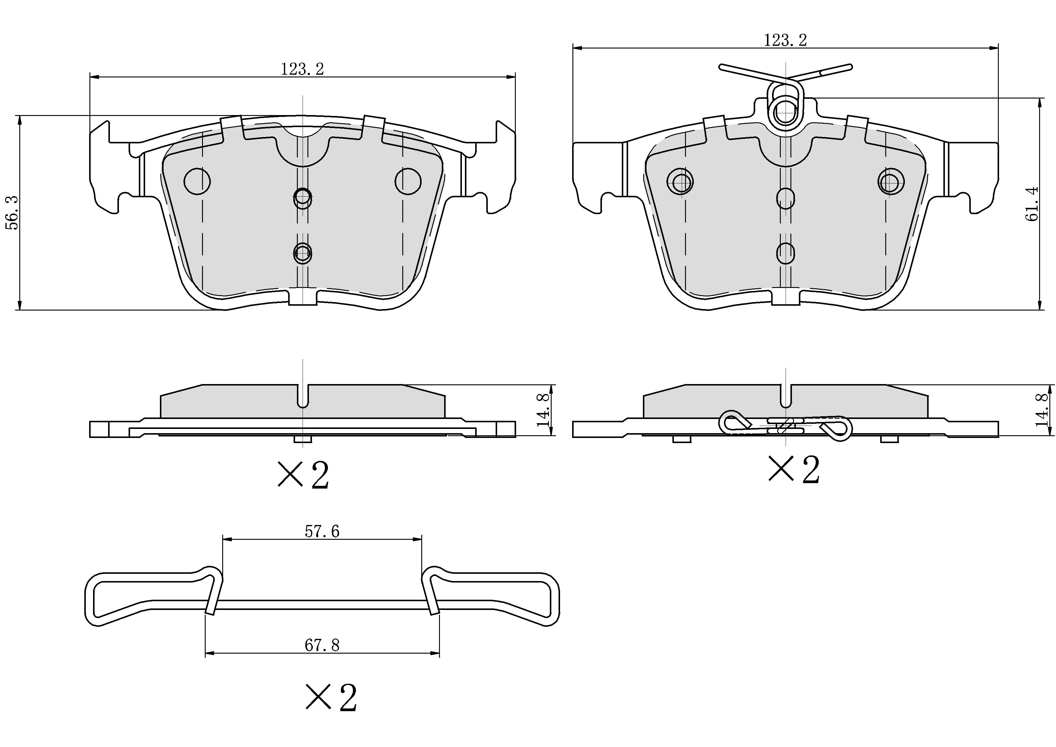 Winstop Brake Pad Set, Rear WS.1761.0.M, Volkswagen Jetta 2023-2019