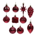 thumbnail image 4 of 10 piezas de adornos navideños decorativos, pequeños colgantes de Navidad, bolas de Navidad colgantes para aniversario, hogar, cumpleaños, festival, rojo oscuro, 4 of 8