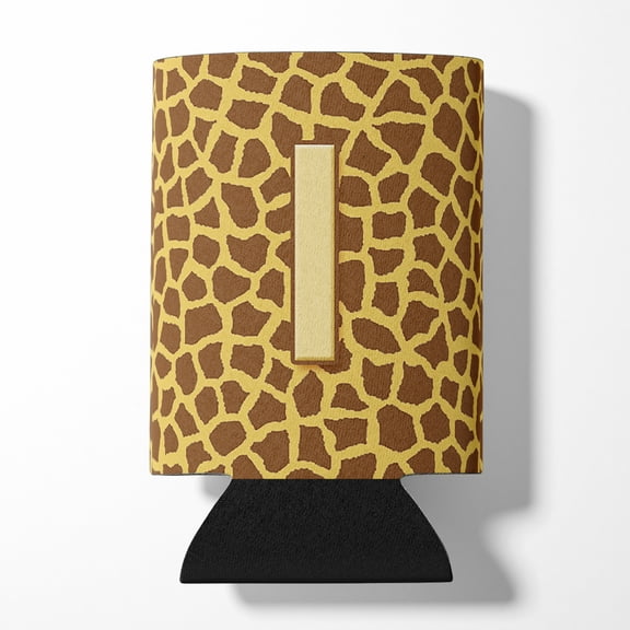 Letter I Initial Monogram - Giraffe Can or Bottle Hugger