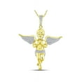 thumbnail image 2 of 10kt Yellow Gold Mens Round Diamond Angel Charm Pendant 1/2 Cttw, 2 of 2