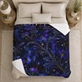 thumbnail image 5 of Galaxy Floral Petal Constellation Pattern, Mystical Celestial Art Scene, Warm Flannel Blanket for Sunroom and Reading Nook, Celestial Art Lovers Housewarming Gift, Fantasy Home Decor, 5 of 9