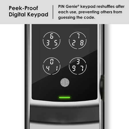 Lockly - Secure Plus Smart Lock Replacement Deadbolt with 3D Biometric Fingerprint/App/Physical Key - Satin Nickel