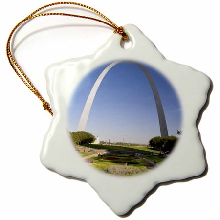 Christmas Store St Louis Mo 3dRose Gateway Arch, St Louis, Mississippi River, MO - US26 DFR0041 - David R. Frazier - Snowflake Ornament, 3-inch ()