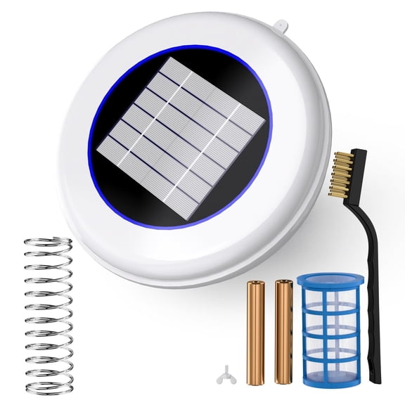 IVY&LANE Solar Pool Cleaner, Floating Water Cleaner and Purifier, Copper for Pool 35,000 Gallons, Large Solar Panel & 2 Sets of Fittings, Floating Water Cleaner for Above Ground Pool & Inground Pool