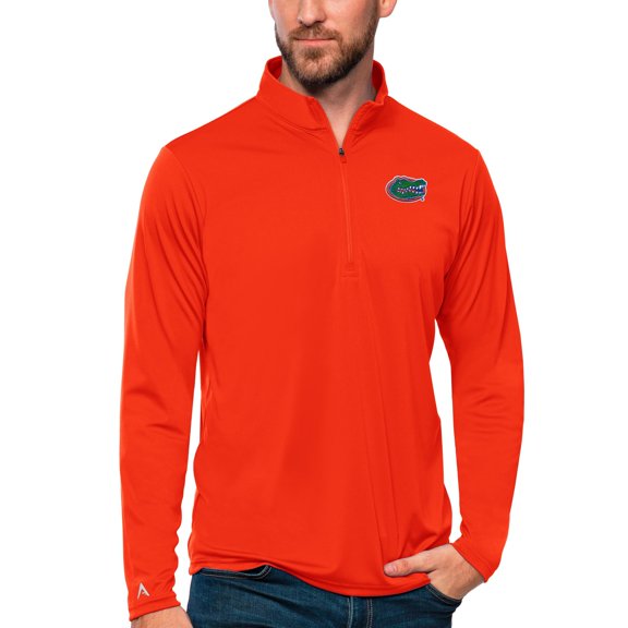 Men's Antigua Orange Florida Gators Tribute Quarter-Zip Top