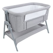 Acorn Baby Bedside Bassinet, Gray Baby Bedside Sleeper, Portable Bassinet Case