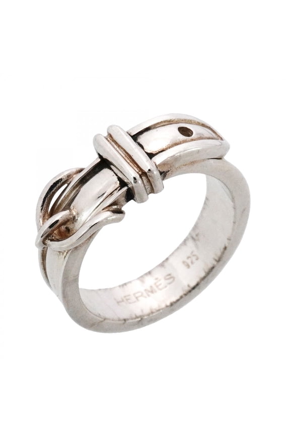 Pre-Owned Hermes Ring Ceinture Sterling Silver 925 Size 9 Women's