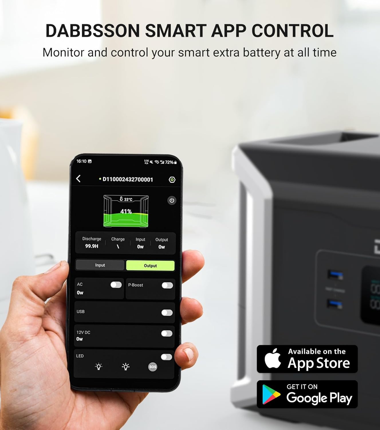 Dabbsson 3532Wh Power Station DBS1400Pro with Expandable Battery DBS2100B, 3600W in Power-Boost mode,  LiFePO4 Battery Solar Generator, for Camping, Hiking, Home Backup