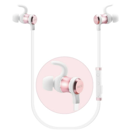 Rose Gold Wireless Headphones Sport Earbuds Bluetooth Headset with Noise Cancelling for Motorola Moto G7, G7 Play, G7 Plus, G7 Power, Moto Z3 Play, Moto Z2 Force, Z2 Play, Z, Droid Turbo 2, Moto