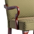thumbnail image 3 of Comfort Pointe Derby Green Jacquard Fabric Solid Wood Gooseneck Arm Chair, 3 of 4