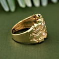 thumbnail image 3 of Diastar Jewels Men's Round Cut CZ 14K Yellow Gold Finish Silver Nugget Ring For Gift, 3 of 5