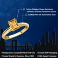 thumbnail image 2 of Gem Stone King 10K Yellow Gold Yellow Citrine Engagement Ring for Women | 0.87 Cttw | Emerald Cut 7X5MM | Gemstone November Birthstone | Size 7, 2 of 6