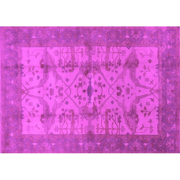 Ahgly Company Indoor Rectangle Oriental Pink Industrial Area Rugs, 2' x 4'