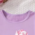 thumbnail image 6 of NAISIBABY Girls Outfit 2-Piece, Flower Short Sleeve T-Shirt and Flare Pants Little Kids Fashion Set Purple 4T, 6 of 6